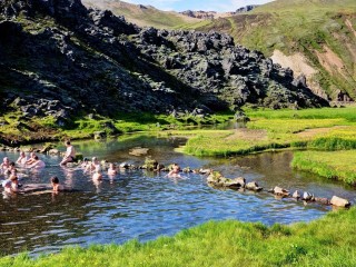 Hot spring bathing in Landmannalaugar